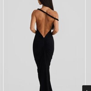 Chic Black Backless Evening Gown